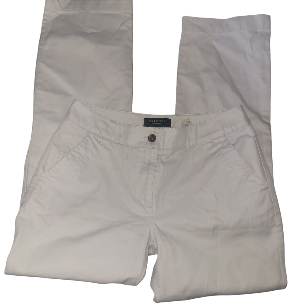 Talbots Cream Colored Straight Leg Pants Size 4